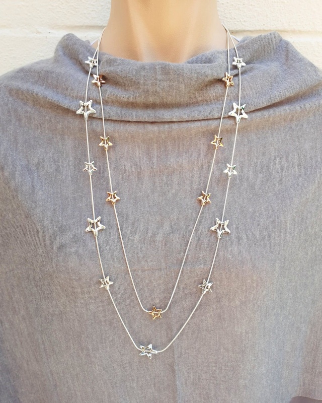 Twinkle Star Necklace - Silver & Rose Gold